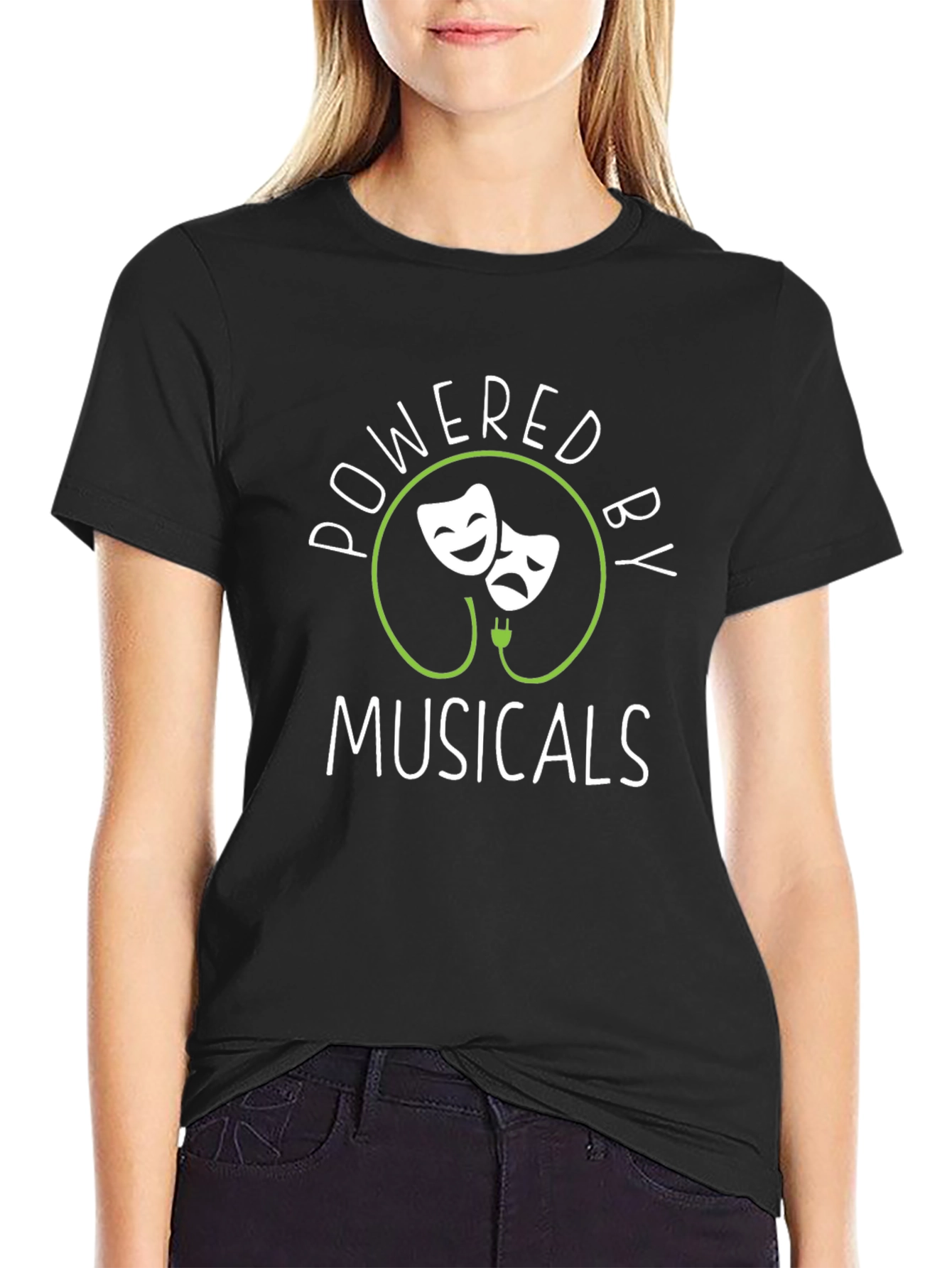 Powered by Musicals T-Shirt - Theater Lover Tee