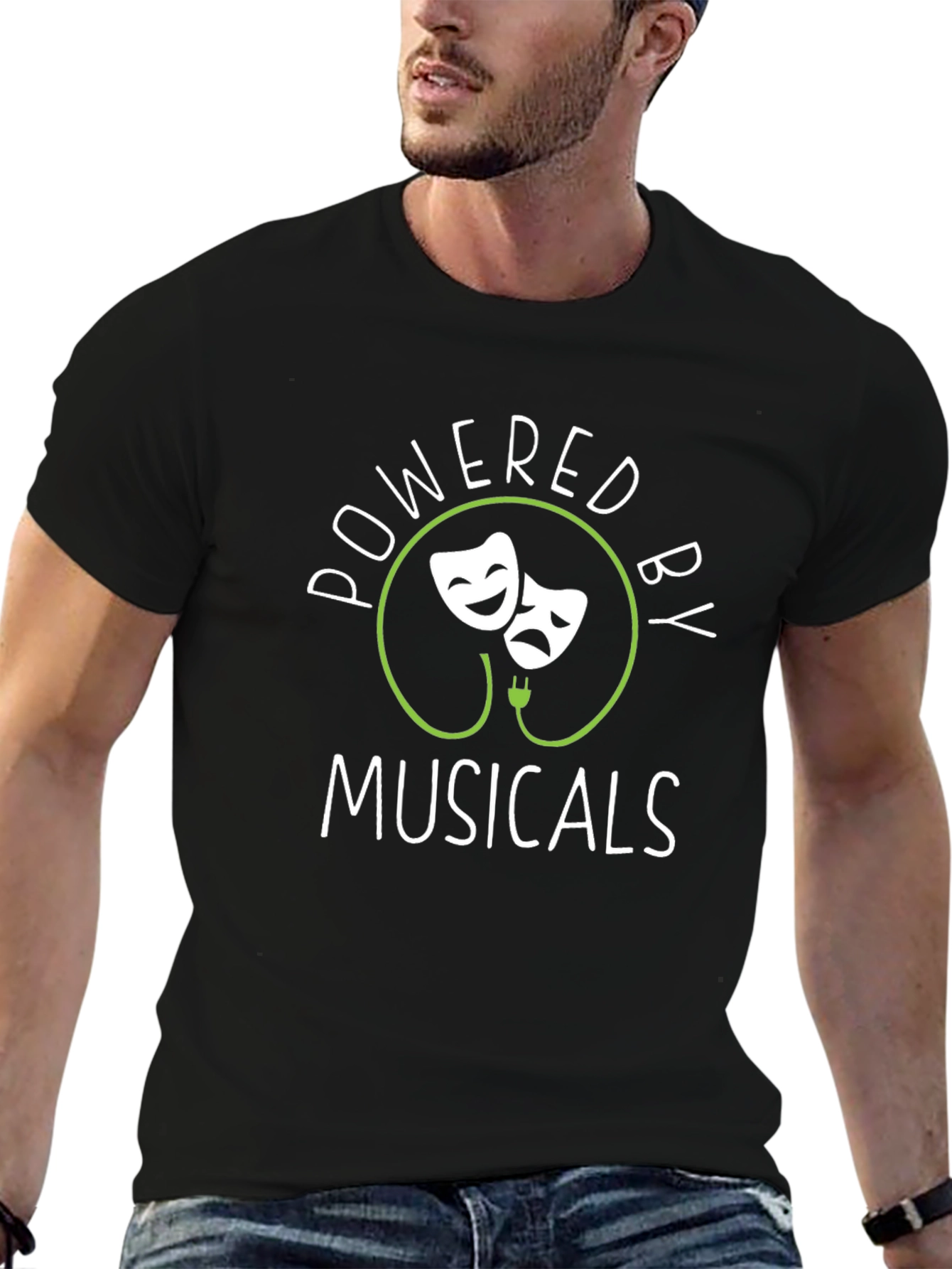 Powered by Musicals T-Shirt - Theater Lover Tee