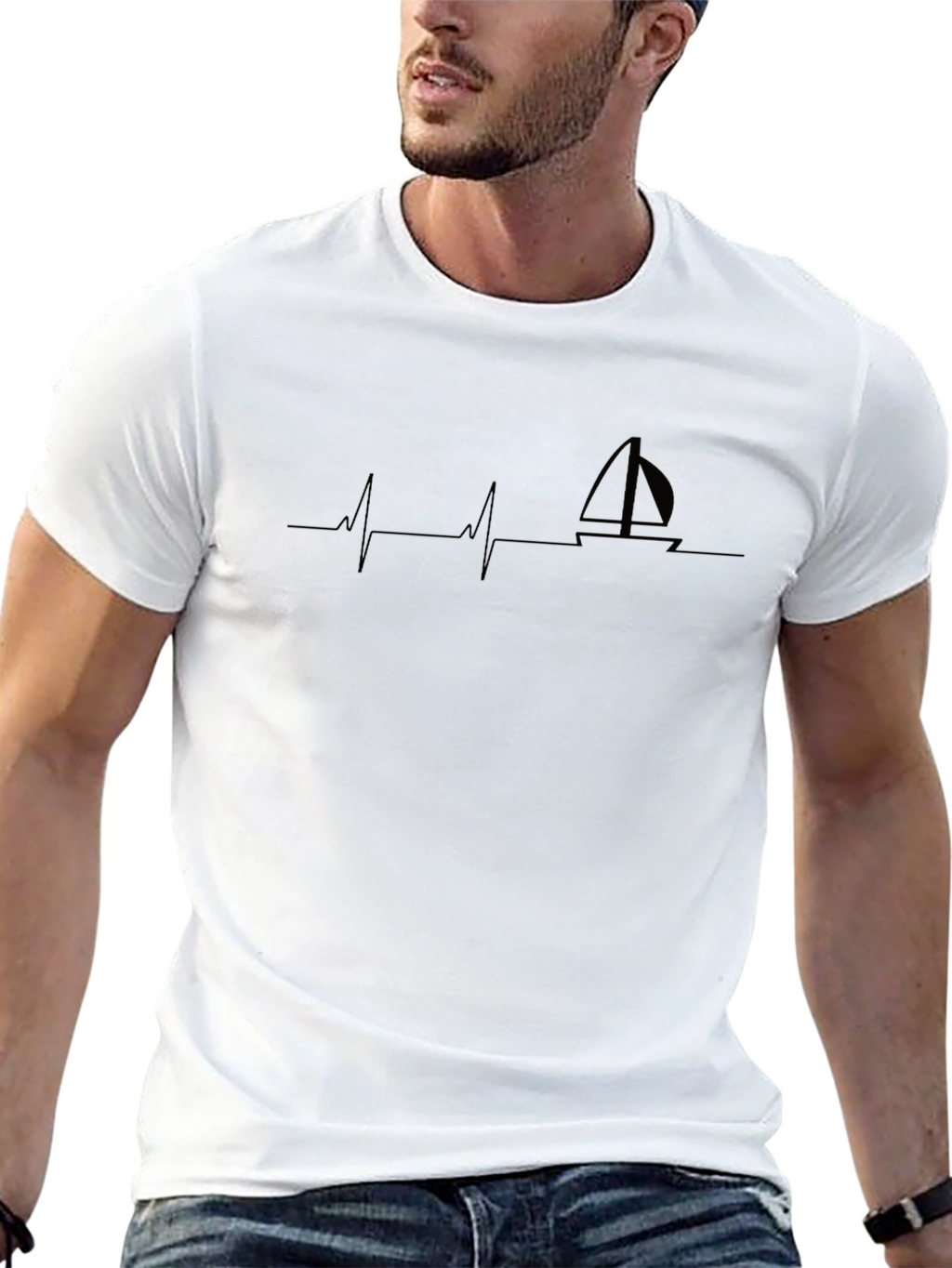 Sailboat Heartbeat T-Shirt - Boating Life Tee