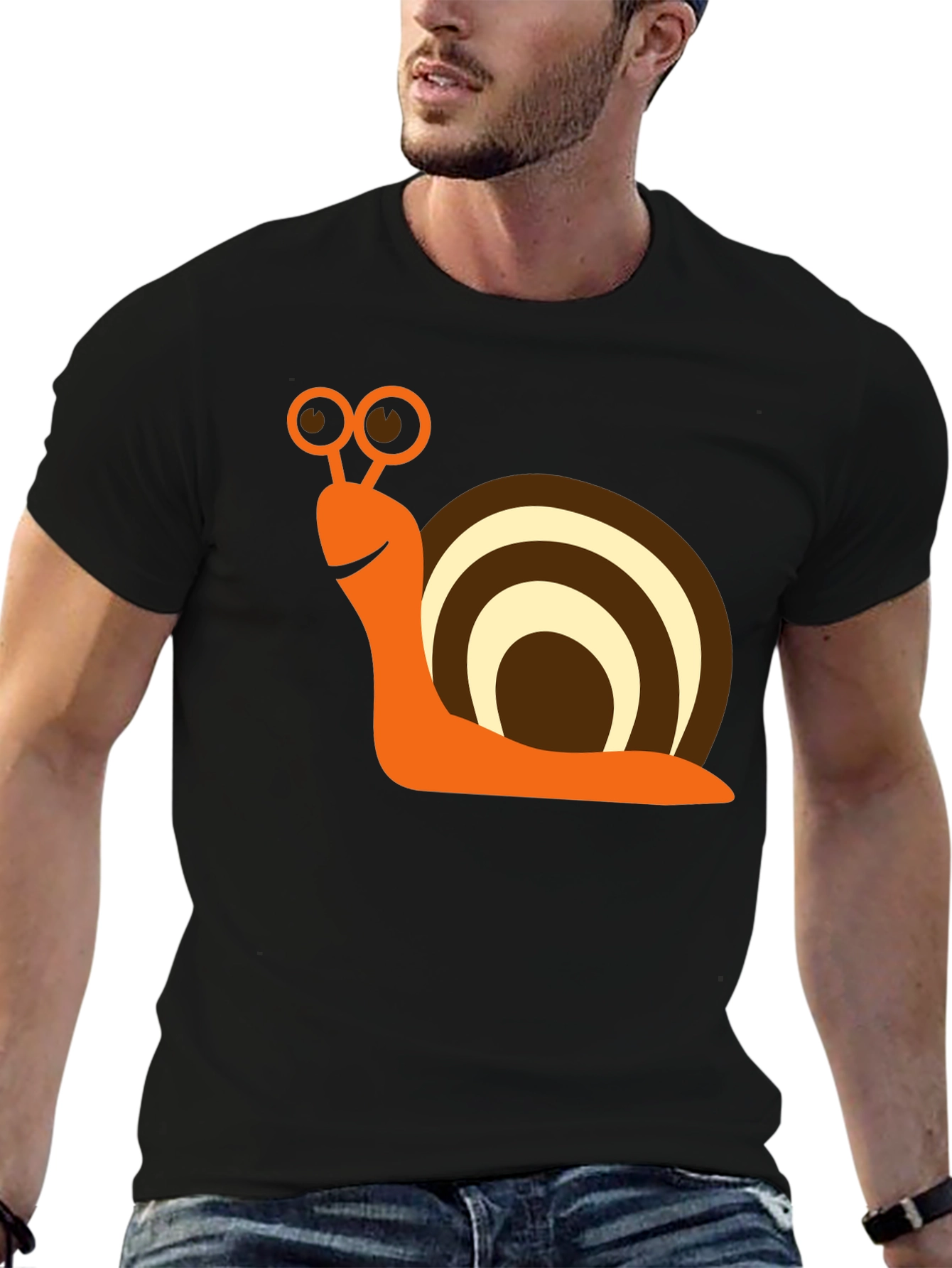 Snail Graphic Tee - Fun & Casual Black T-Shirt