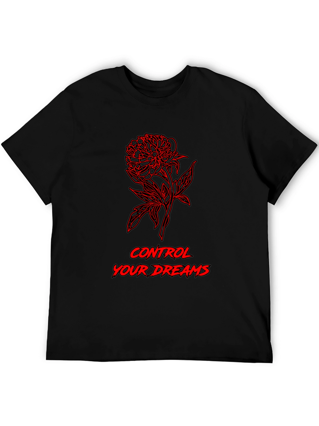 Floral Dream Control Graphic Tee - Black
