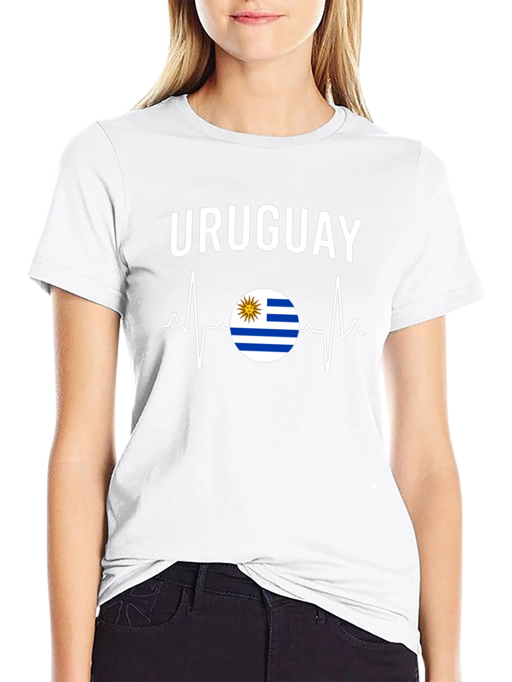 Uruguay Flag Heartbeat T-Shirt