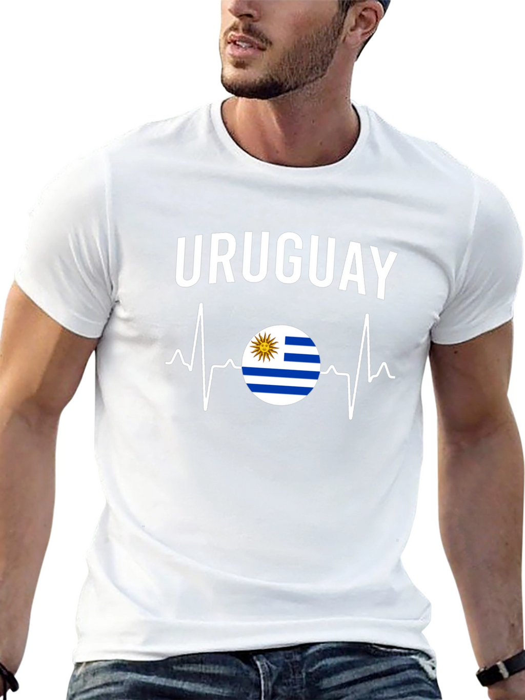 Uruguay Flag Heartbeat T-Shirt