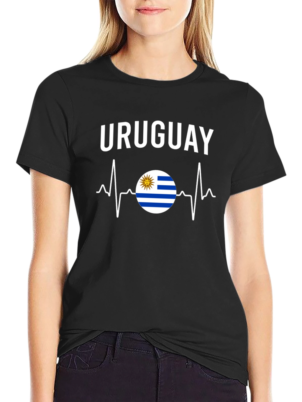 Uruguay Flag Heartbeat T-Shirt
