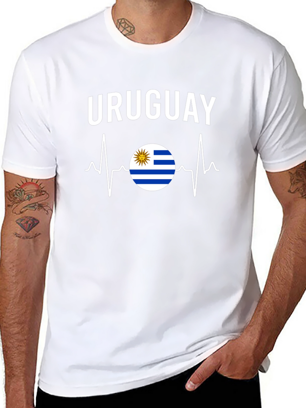 Uruguay Flag Heartbeat T-Shirt