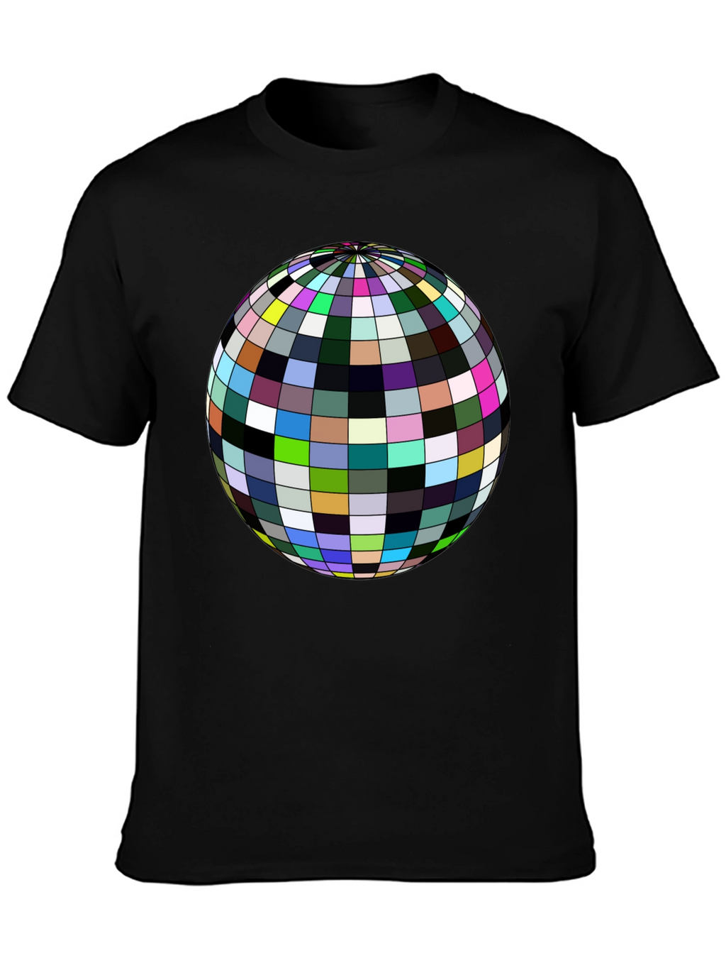 Retro Sphere Graphic Tee - Black Cotton Comfort