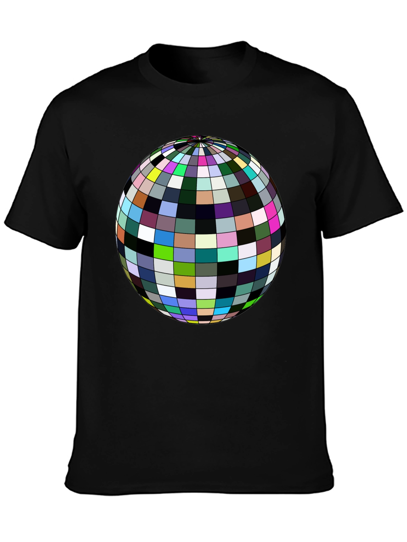 Retro Sphere Graphic Tee - Black Cotton Comfort
