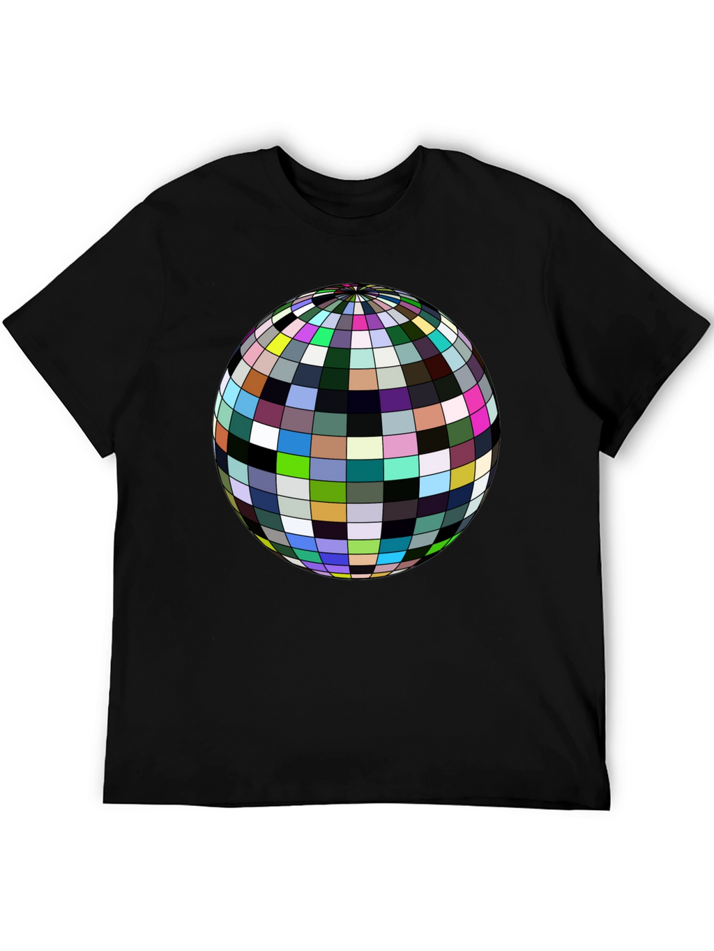 Retro Sphere Graphic Tee - Black Cotton Comfort