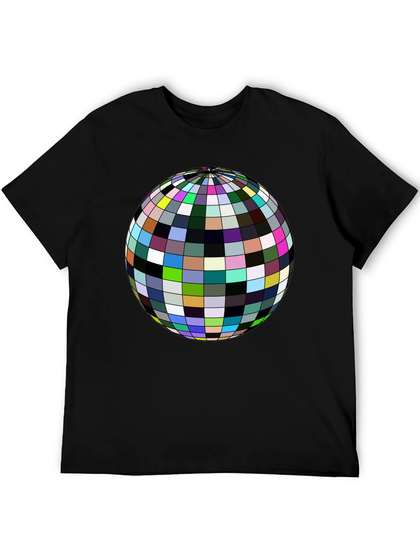 Retro Sphere Graphic Tee - Black Cotton Comfort