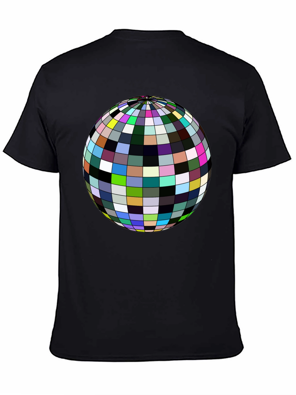 Retro Sphere Graphic Tee - Black Cotton Comfort