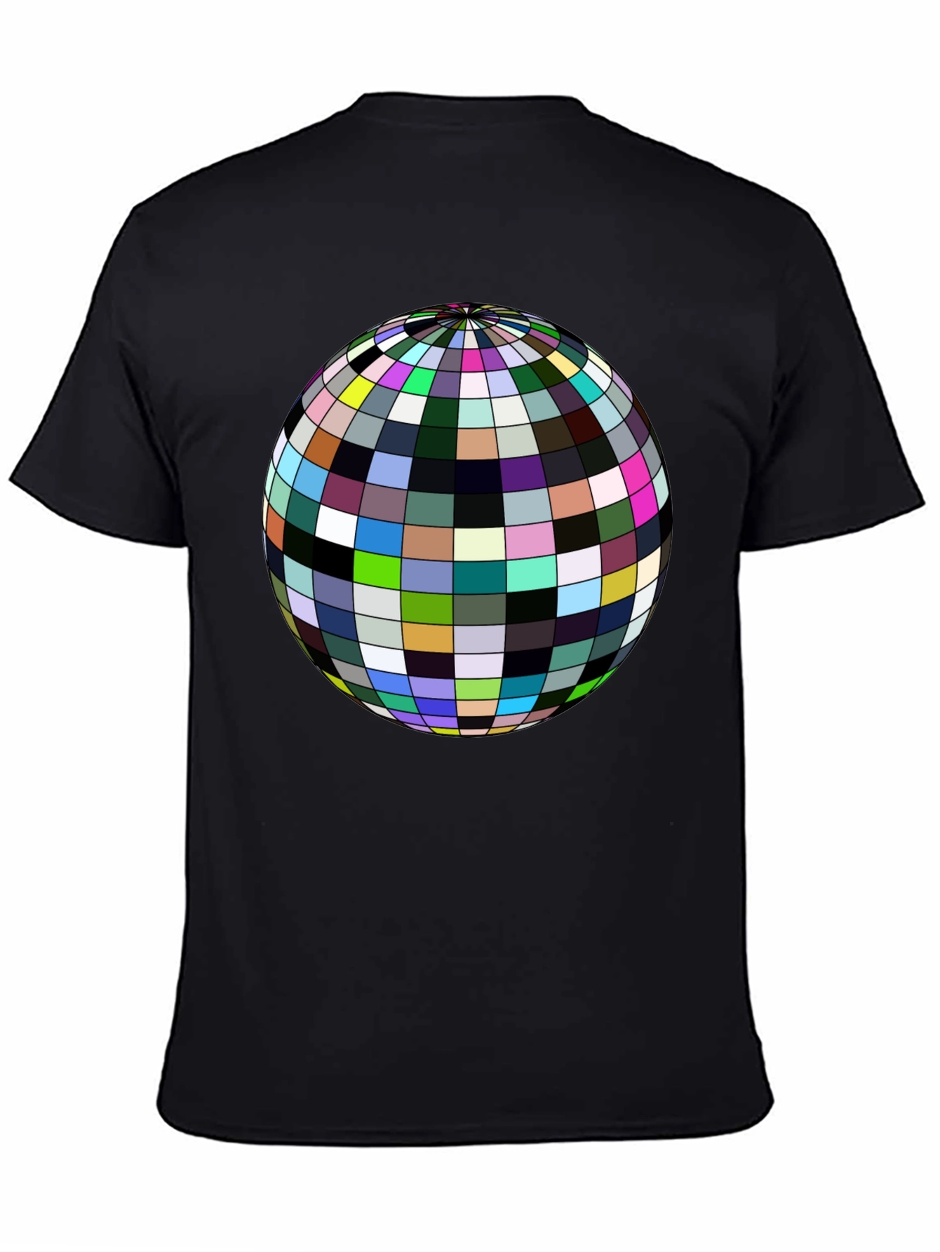 Retro Sphere Graphic Tee - Black Cotton Comfort