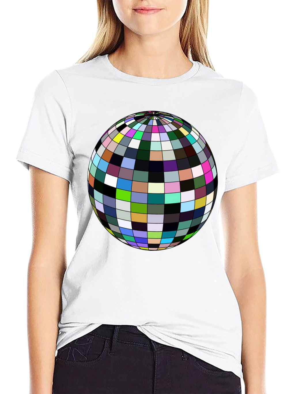 Retro Sphere Graphic Tee - Black Cotton Comfort