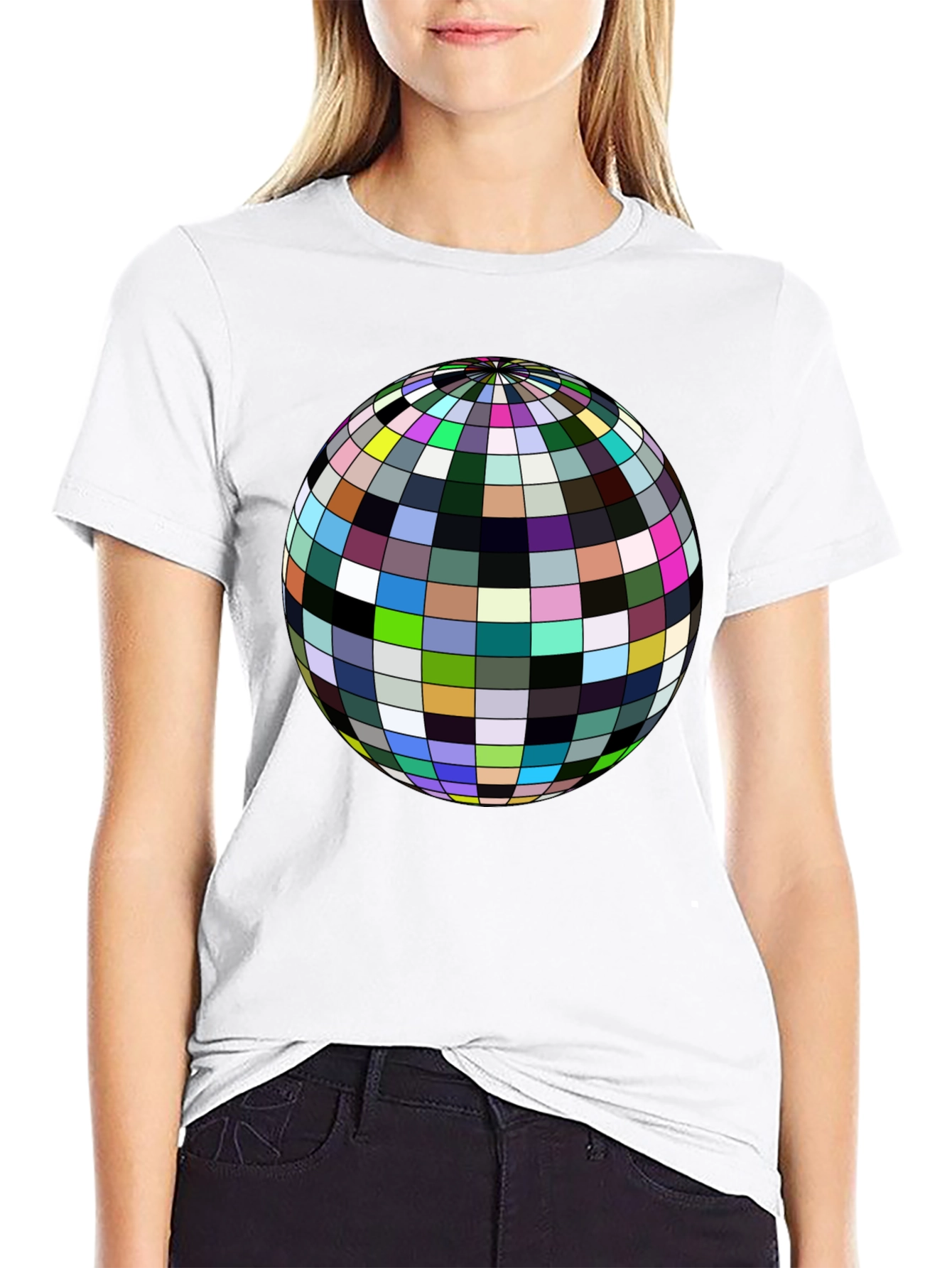 Retro Sphere Graphic Tee - Black Cotton Comfort