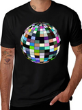 Retro Sphere Graphic Tee - Black Cotton Comfort