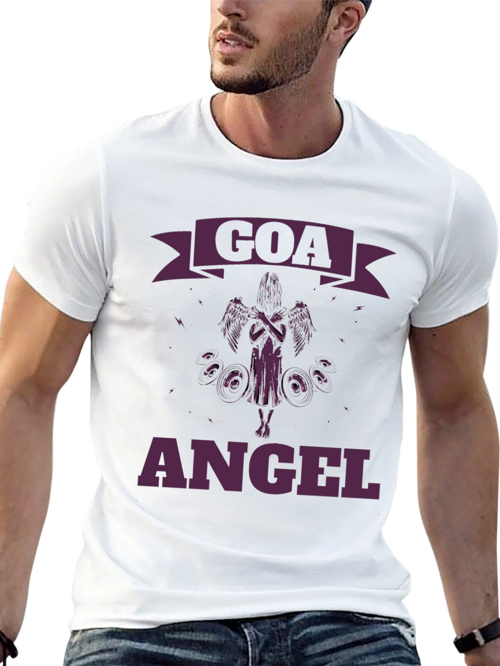Goa Angel T-Shirt - Black Stylish Graphic Tee
