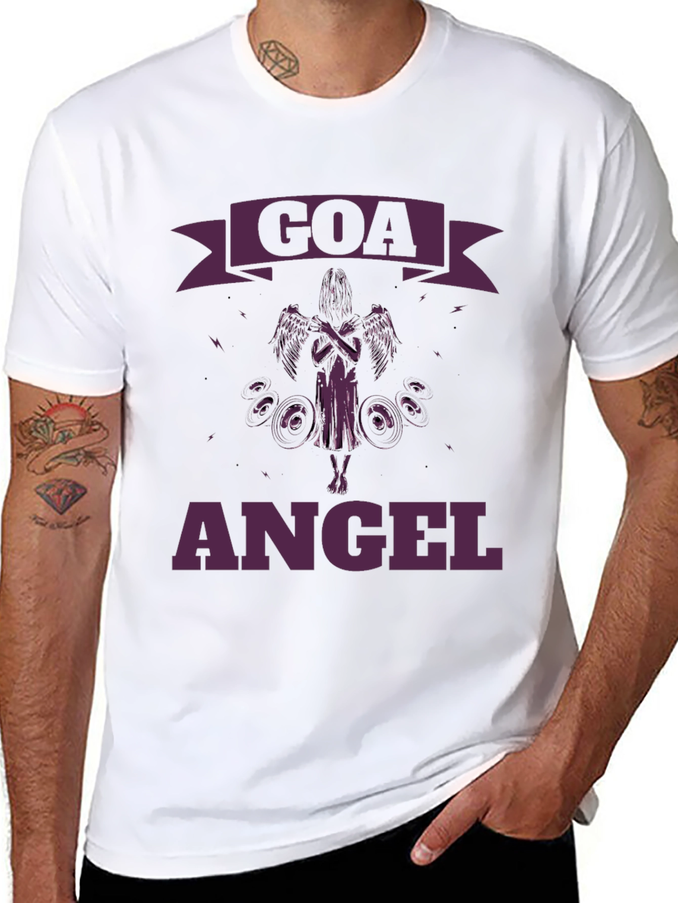 Goa Angel T-Shirt - Black Stylish Graphic Tee