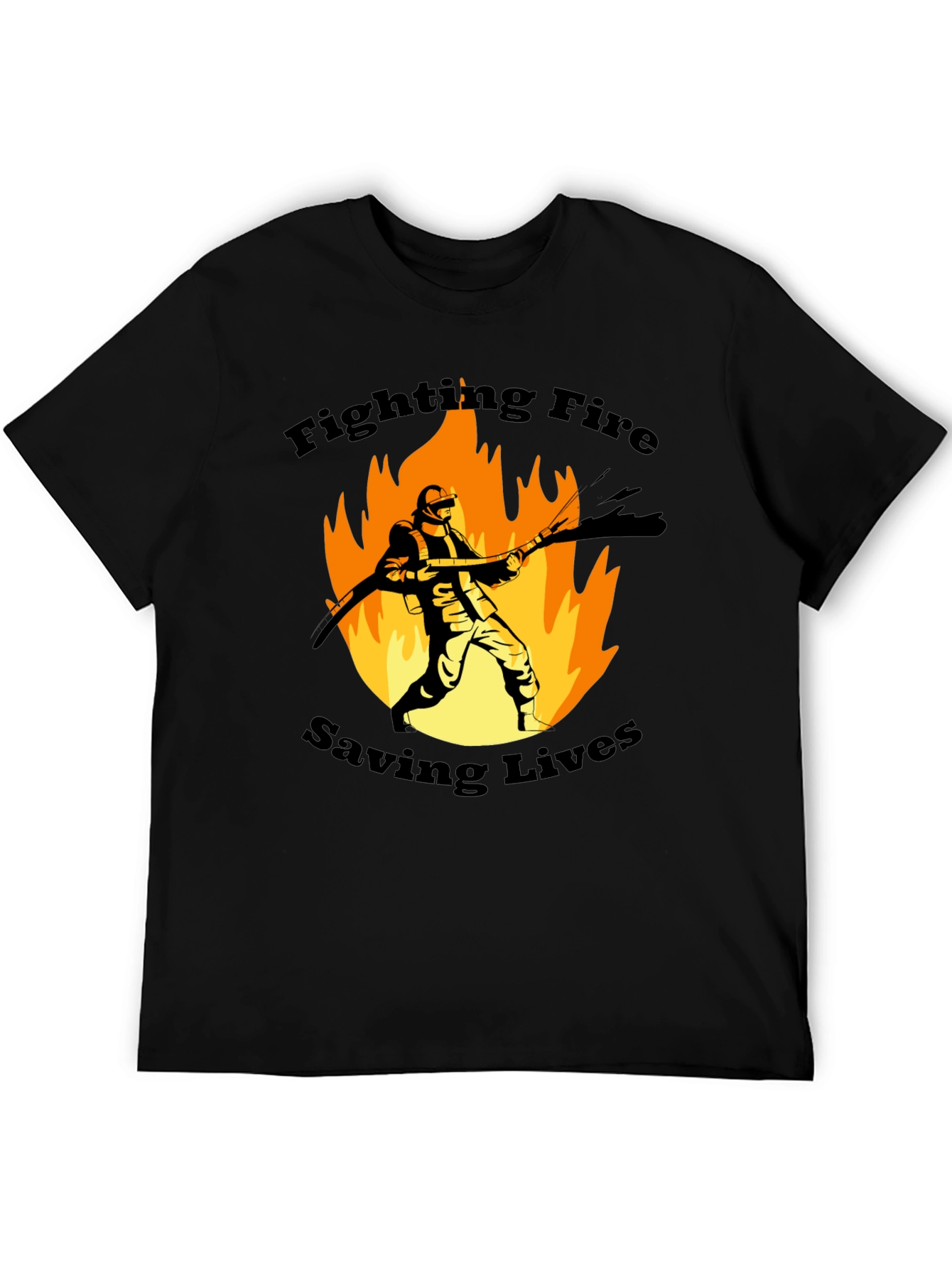 Firefighter Graphic T-Shirt - Fighting Fire Saving Lives