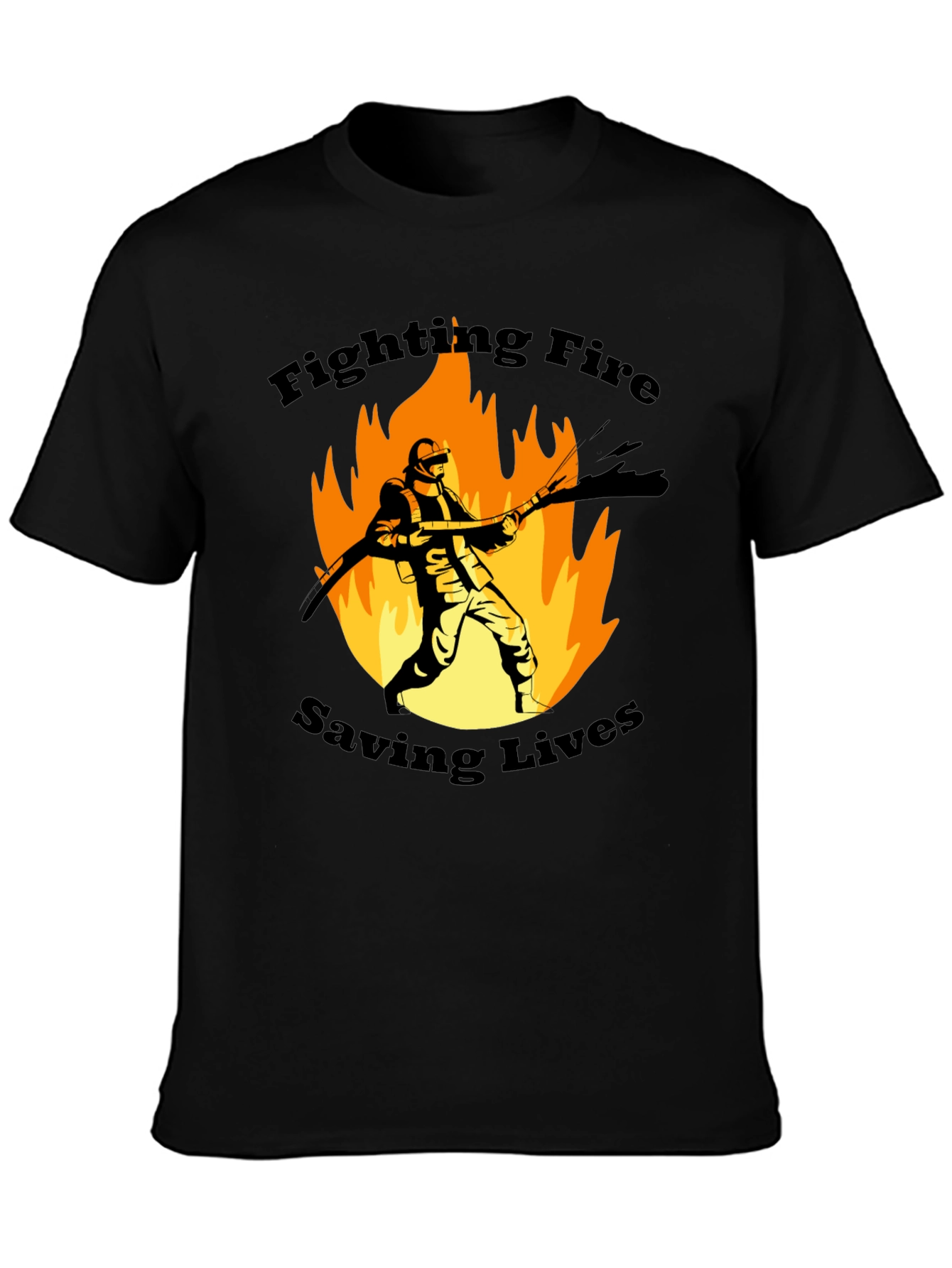 Firefighter Graphic T-Shirt - Fighting Fire Saving Lives