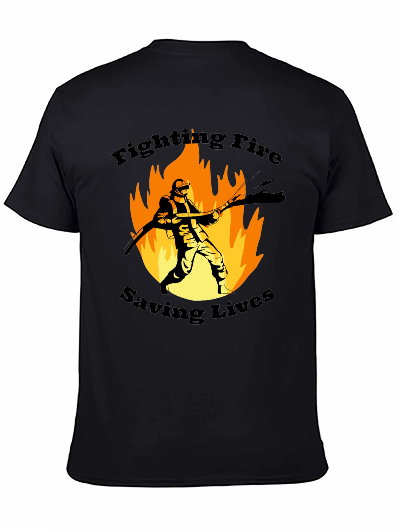 Firefighter Graphic T-Shirt - Fighting Fire Saving Lives