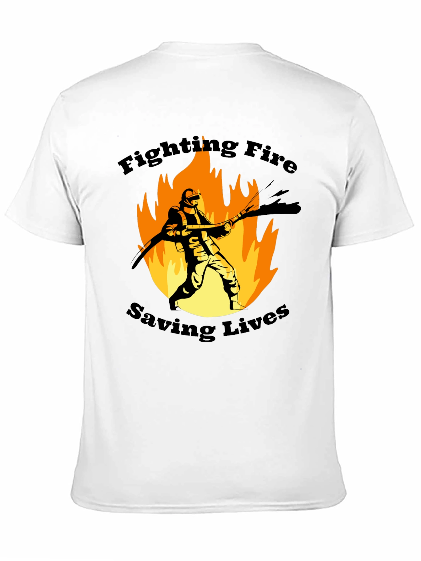 Firefighter Graphic T-Shirt - Fighting Fire Saving Lives