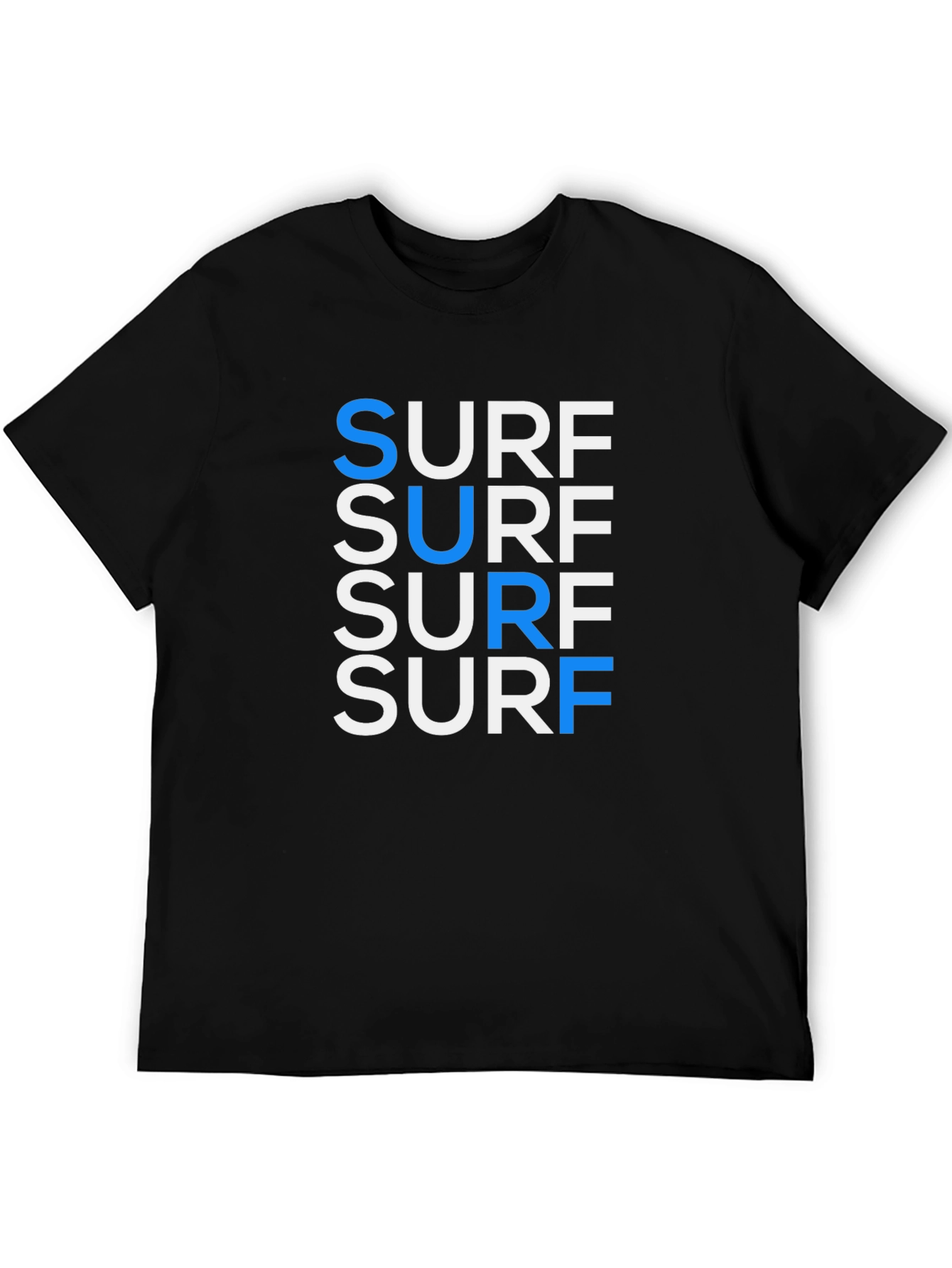Cool Surf Graphic Tee - Black Cotton T-Shirt