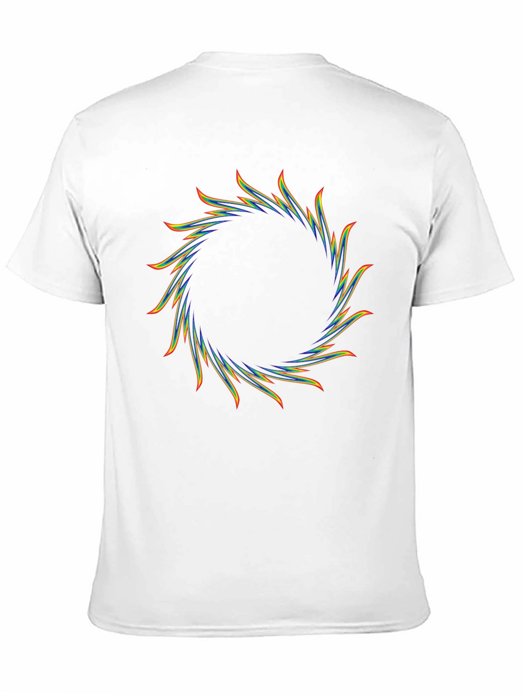 Rainbow Circular Flame Graphic Black T-Shirt