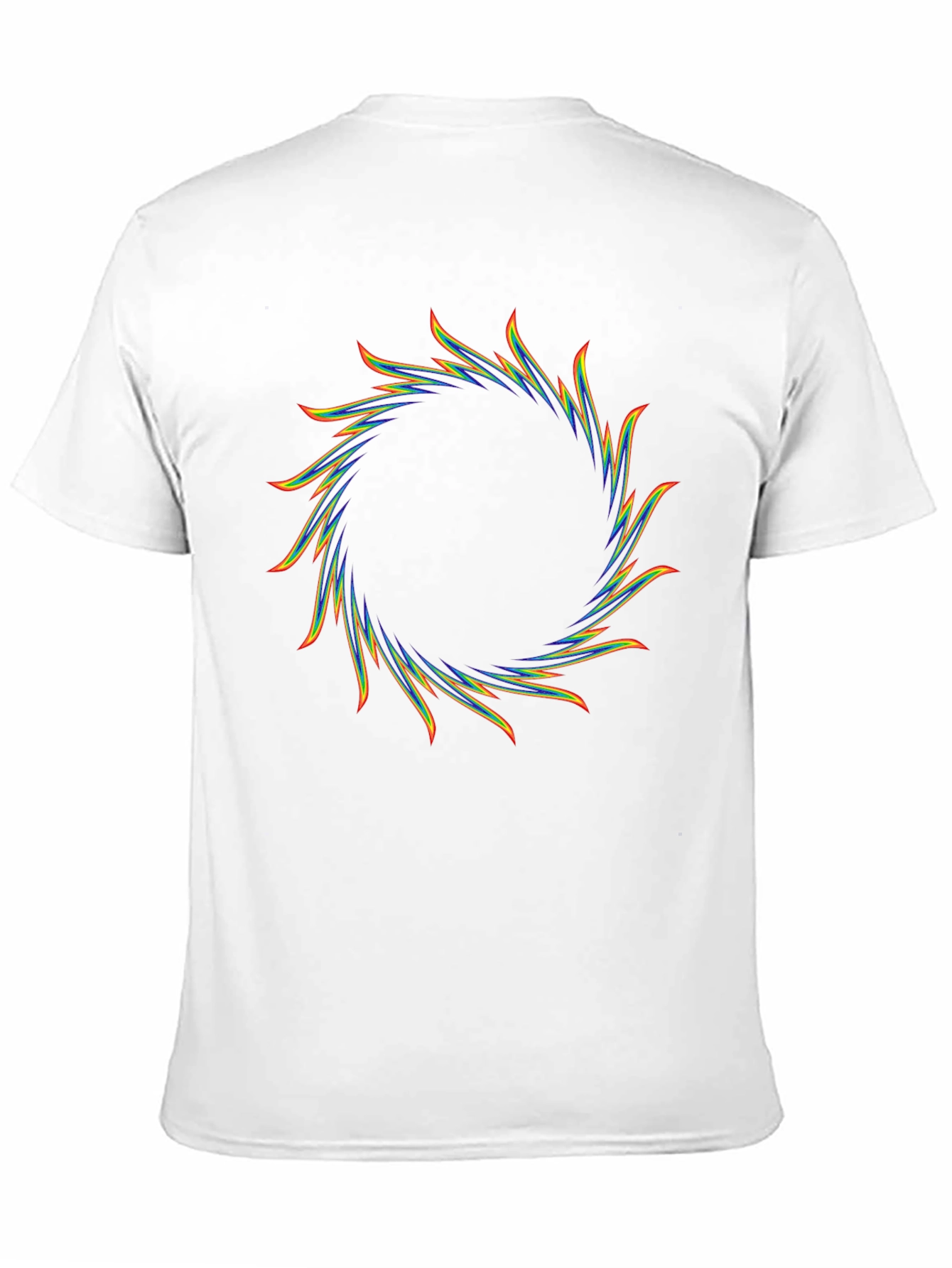 Rainbow Circular Flame Graphic Black T-Shirt