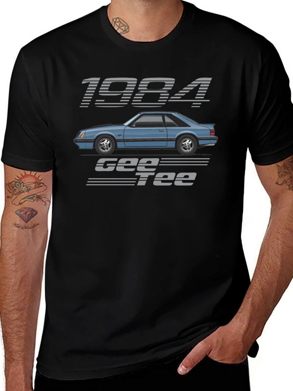 1984 Car Graphic Tee - Black Cotton