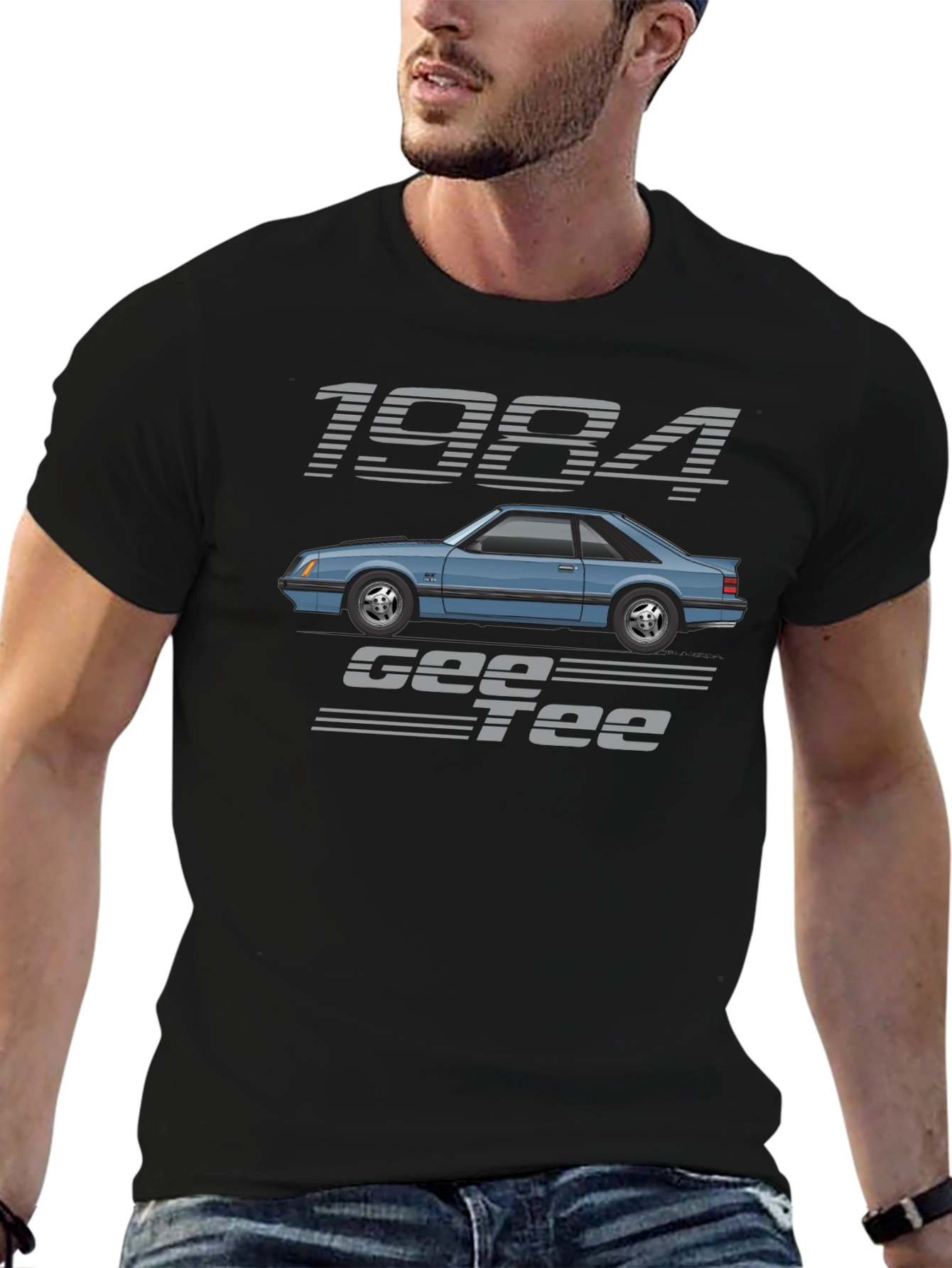 1984 Car Graphic Tee - Black Cotton