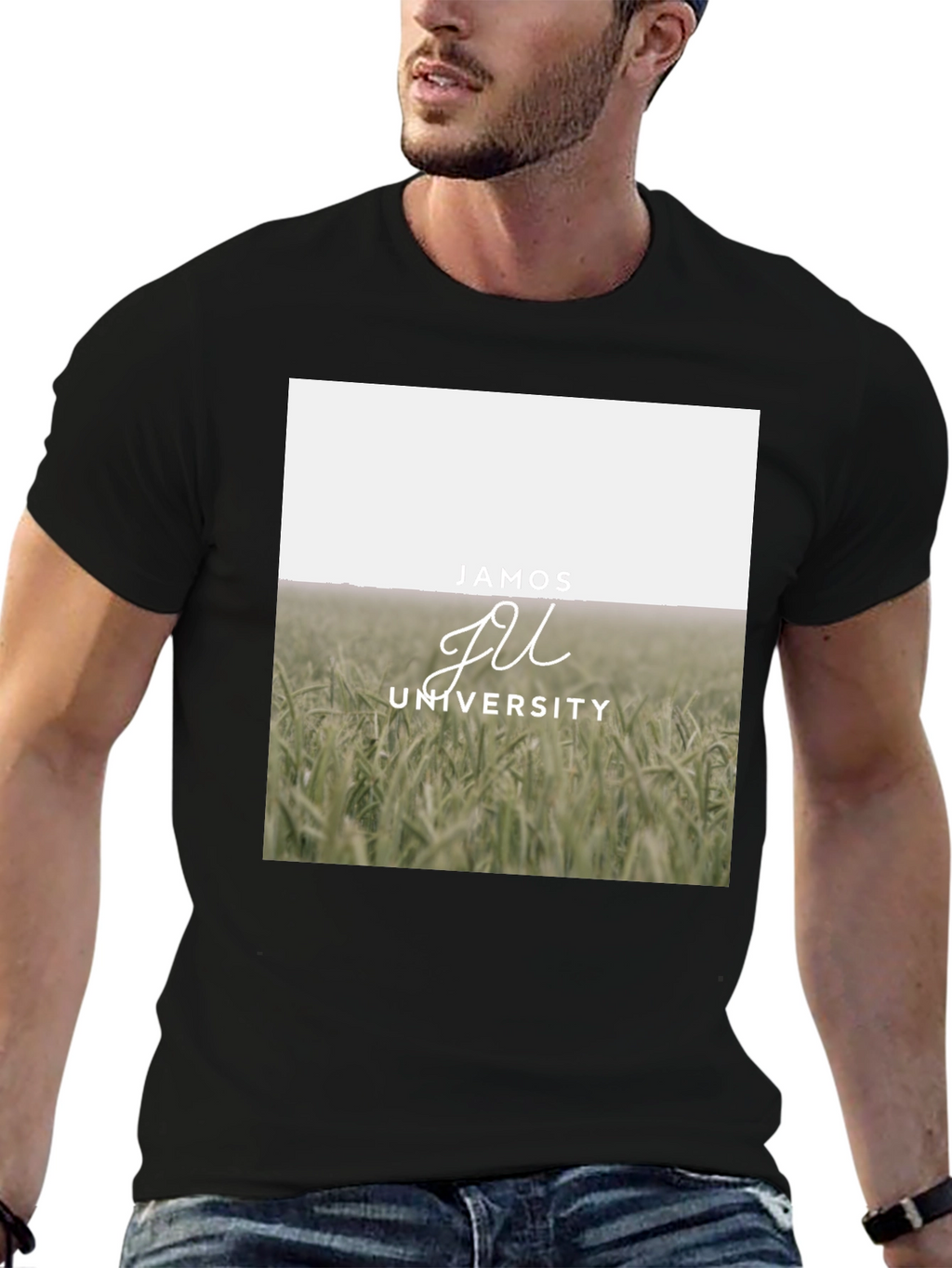 Jamos University Graphic Tee - Black Cotton Blend