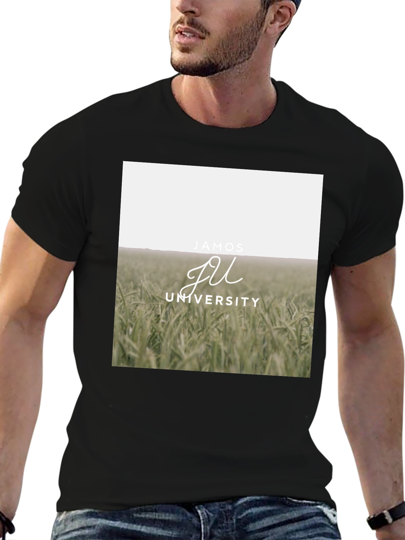 Jamos University Graphic Tee - Black Cotton Blend