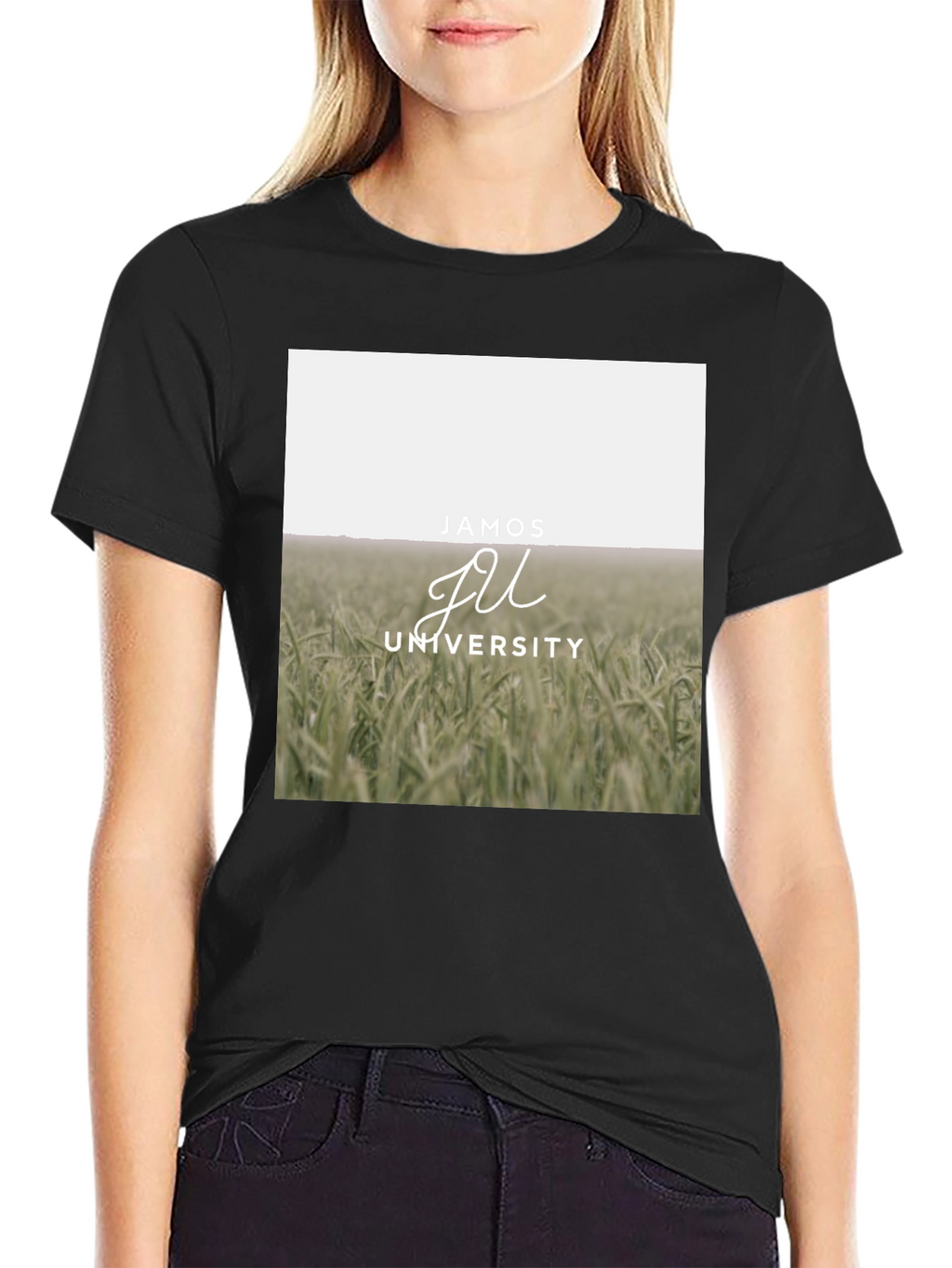 Jamos University Graphic Tee - Black Cotton Blend