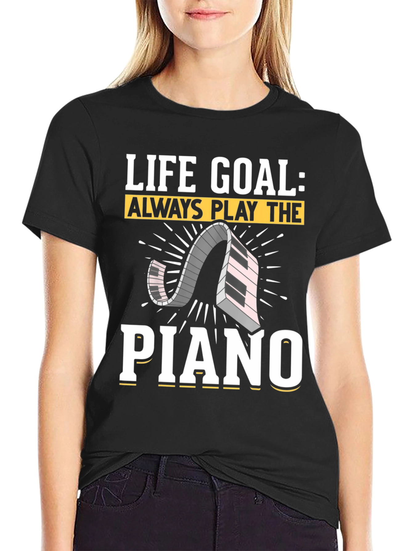 Life Goal Piano Player Graphic Tee