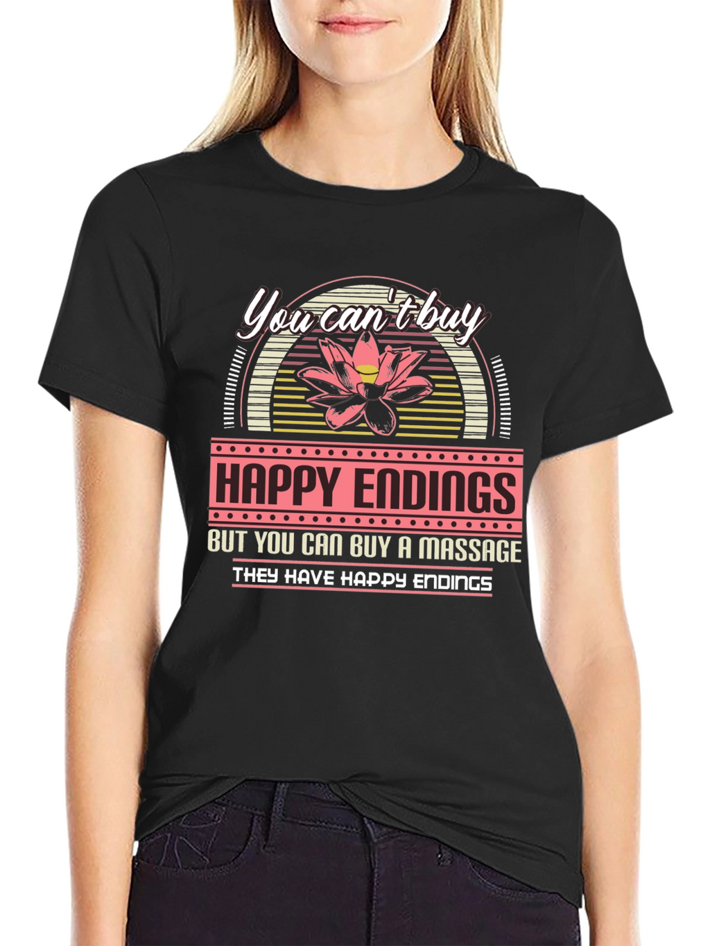 Happy Endings Massage T-Shirt Funny Sarcastic Tee