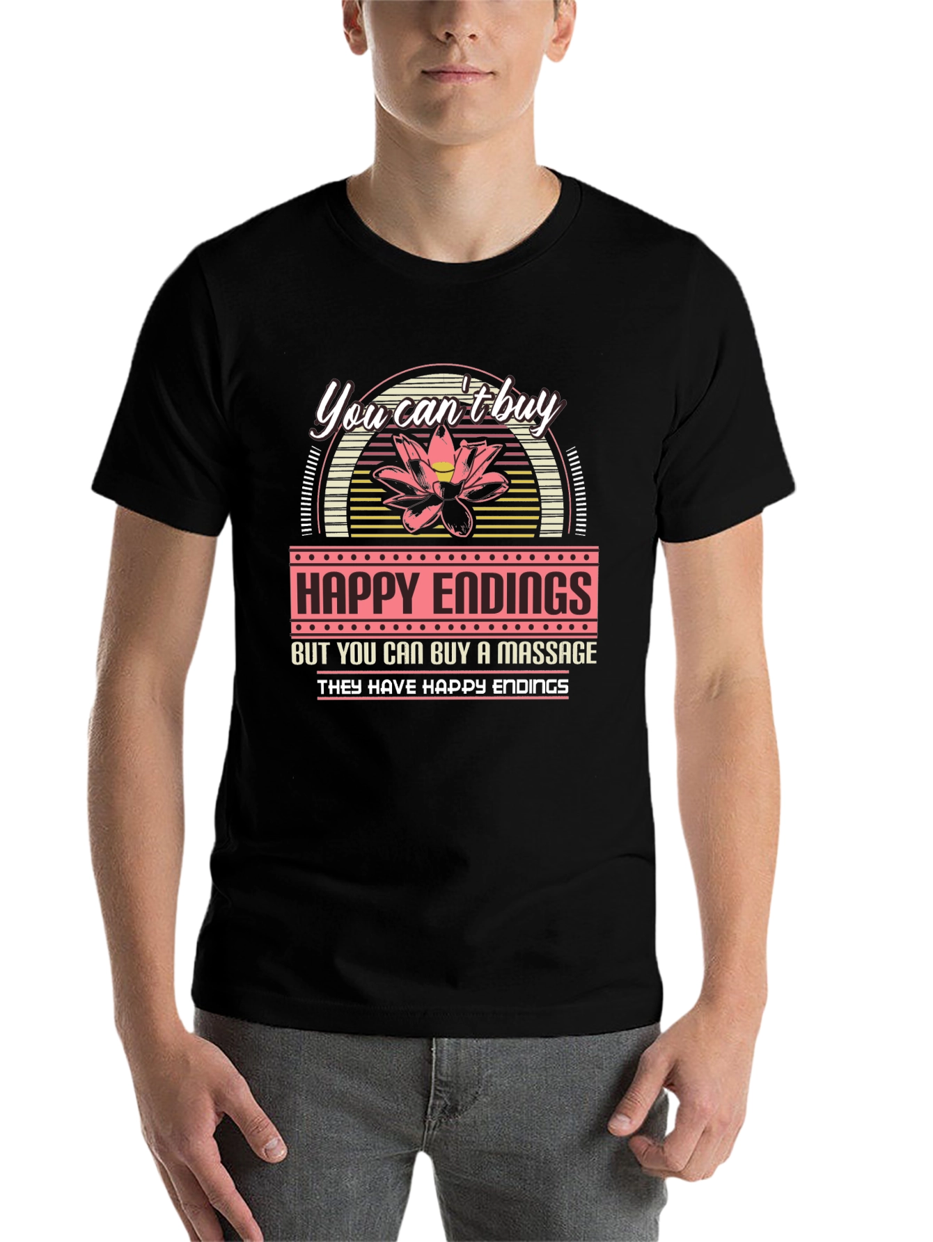Happy Endings Massage T-Shirt Funny Sarcastic Tee