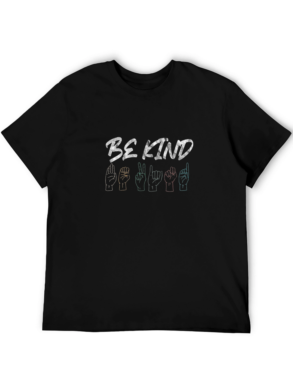 Be Kind Sign Language Graphic Tee - Black