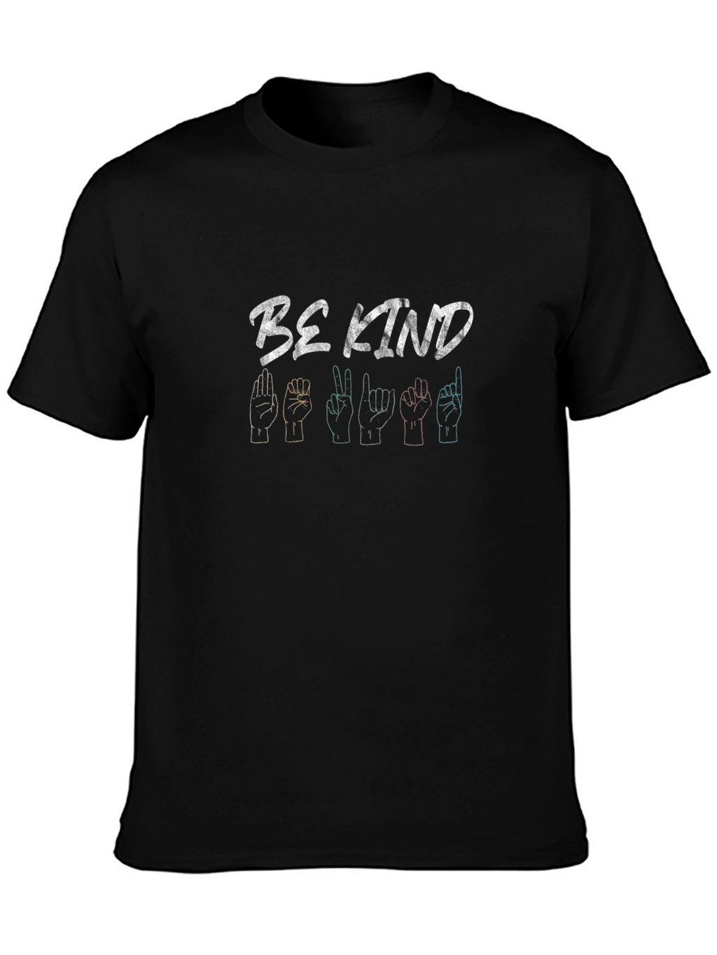 Be Kind Sign Language Graphic Tee - Black