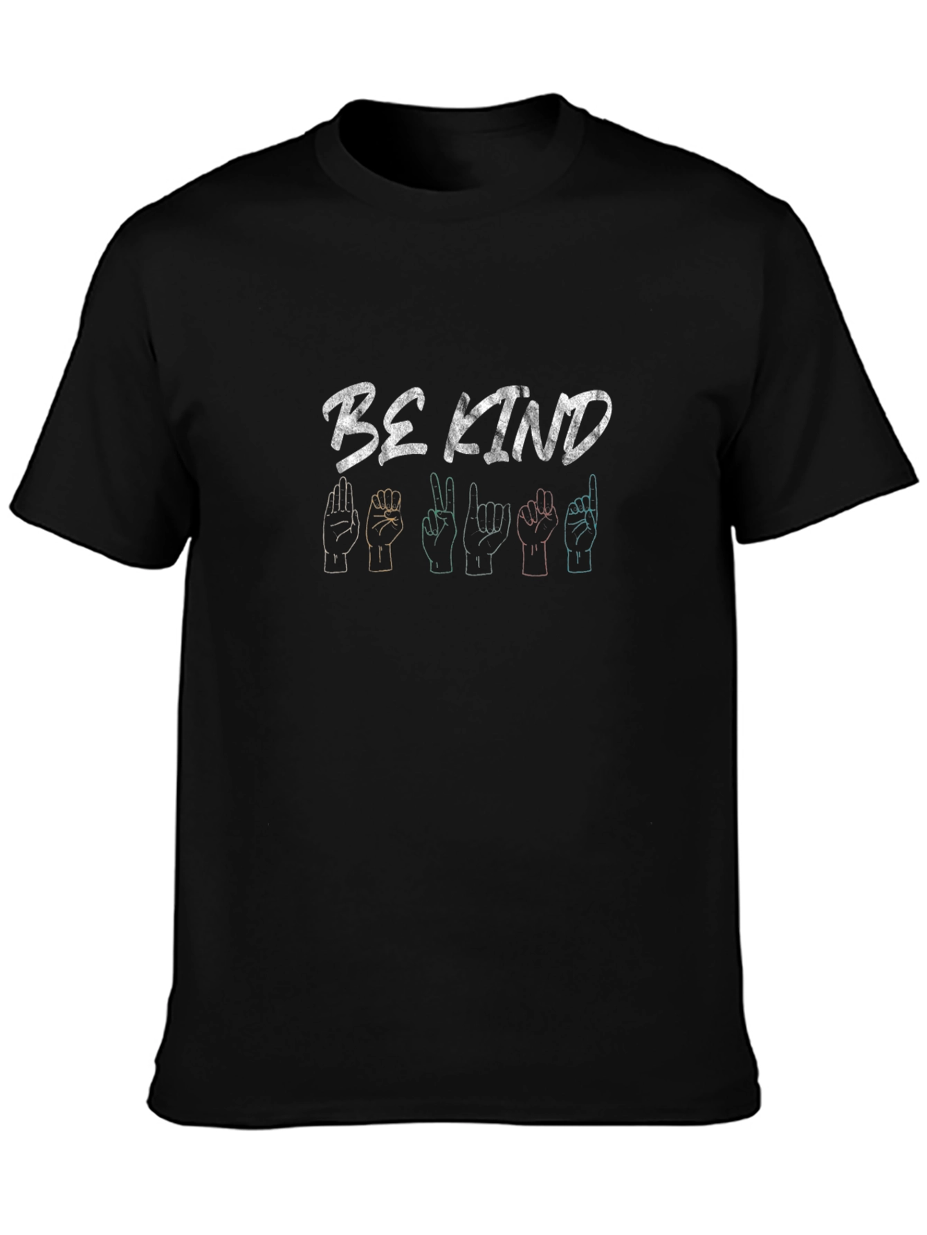 Be Kind Sign Language Graphic Tee - Black