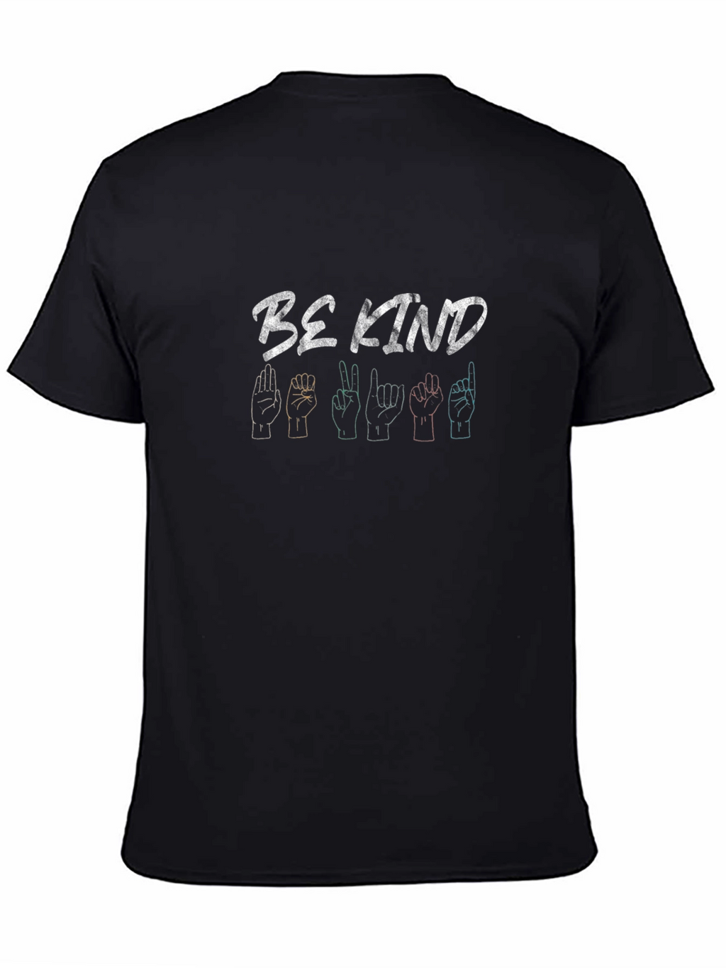 Be Kind Sign Language Graphic Tee - Black