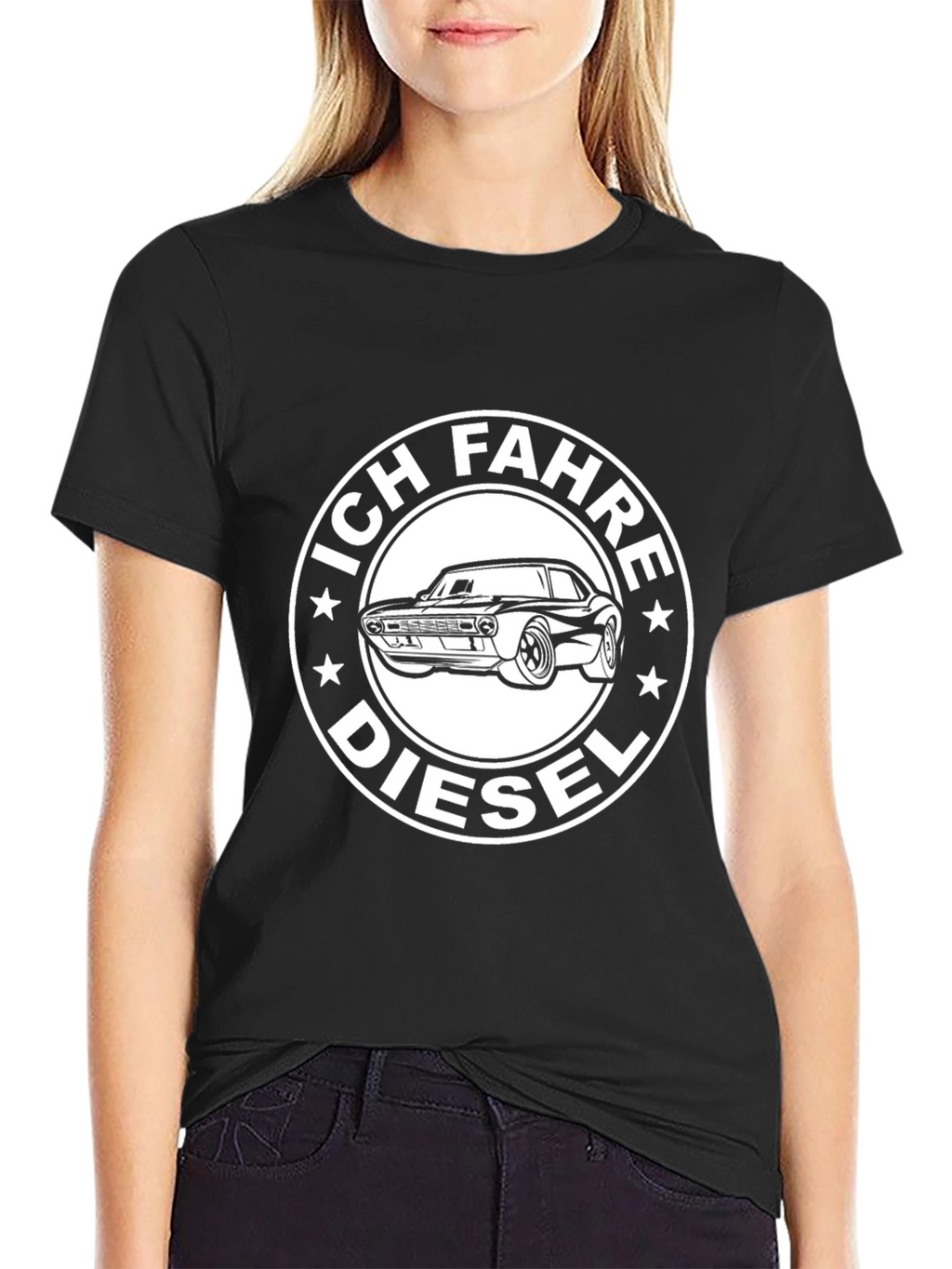 Ich Fahre Diesel Car T-Shirt - Black Cotton Tee