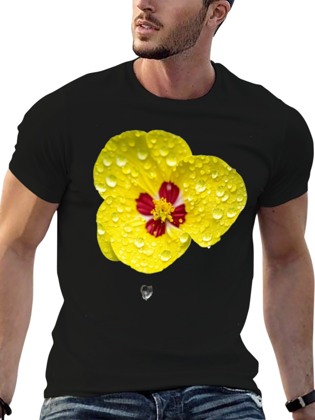 Vibrant Floral T-Shirt - Yellow Flower Design
