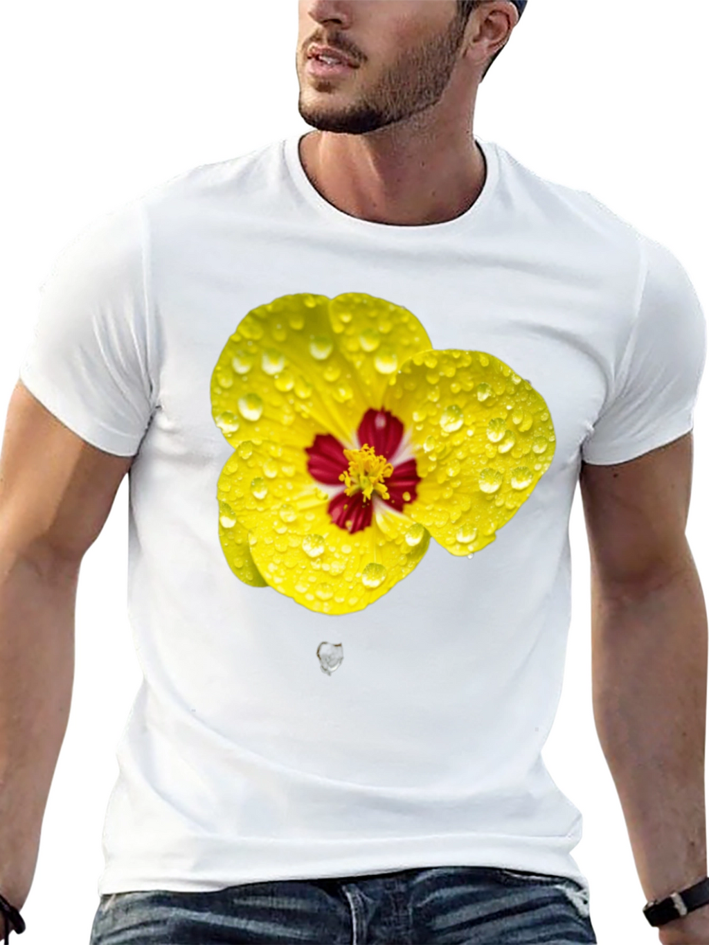 Vibrant Floral T-Shirt - Yellow Flower Design