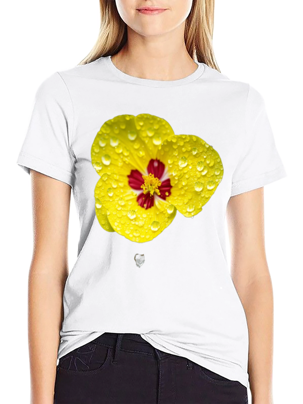 Vibrant Floral T-Shirt - Yellow Flower Design