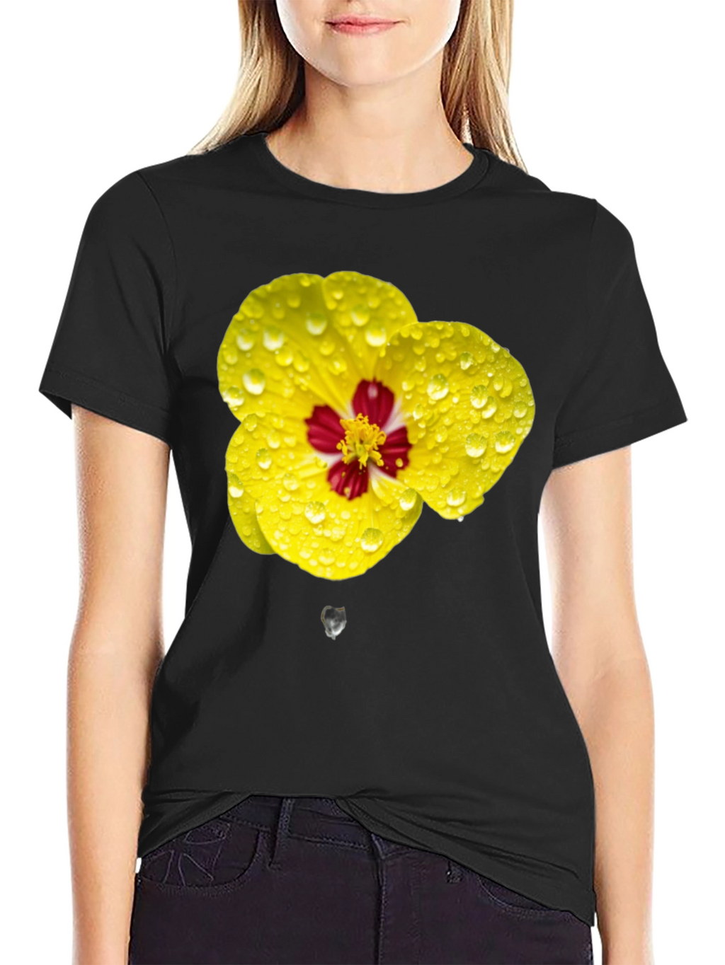 Vibrant Floral T-Shirt - Yellow Flower Design