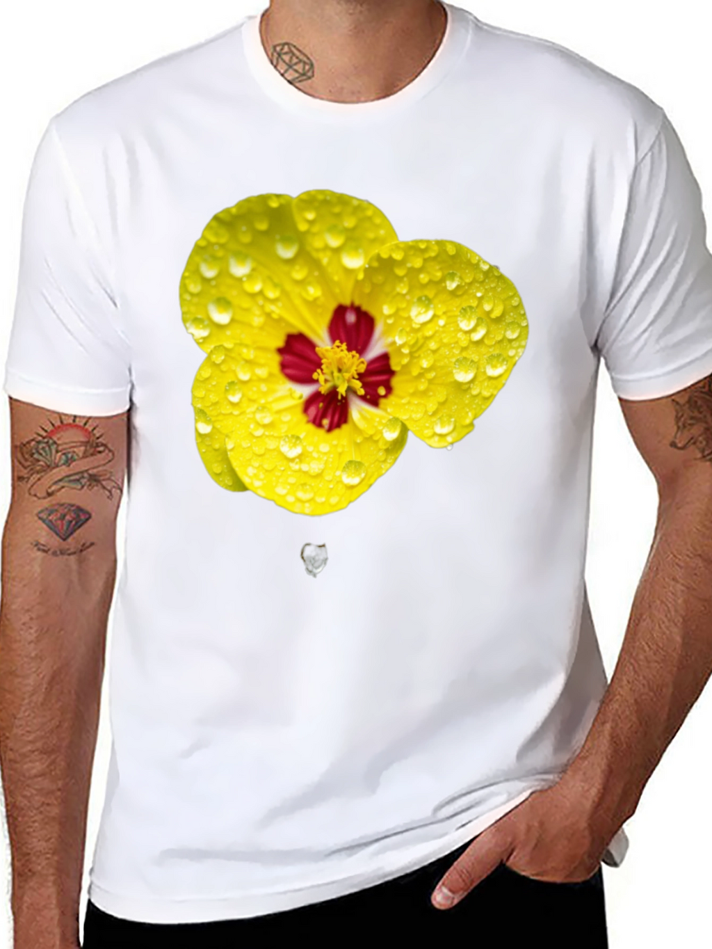 Vibrant Floral T-Shirt - Yellow Flower Design