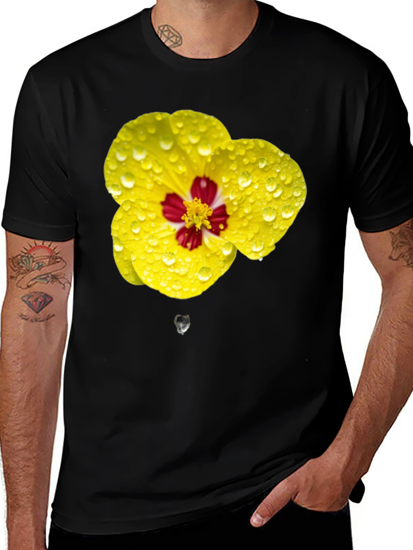 Vibrant Floral T-Shirt - Yellow Flower Design