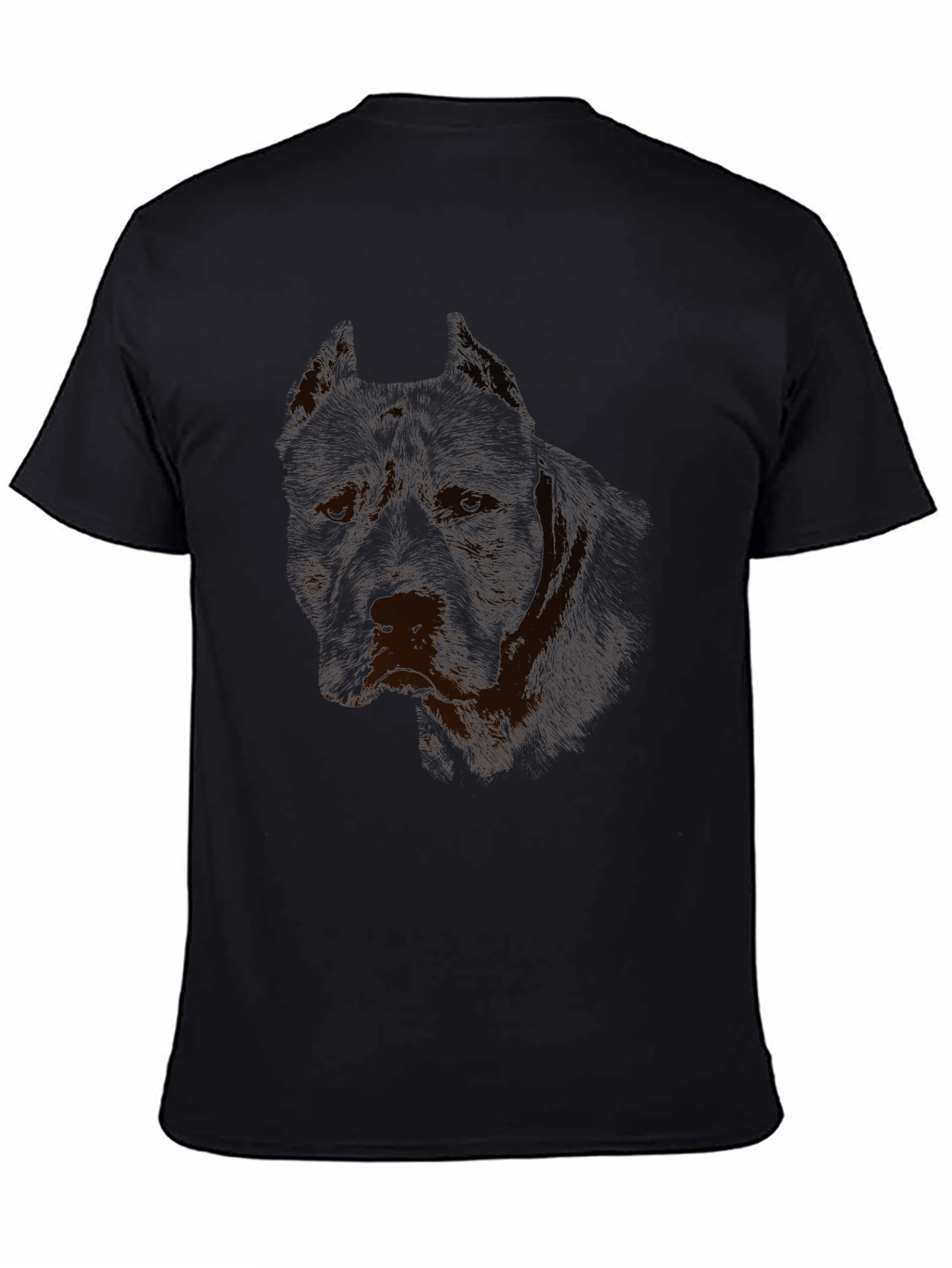 Mens Black Graphic Tee - Pitbull Design