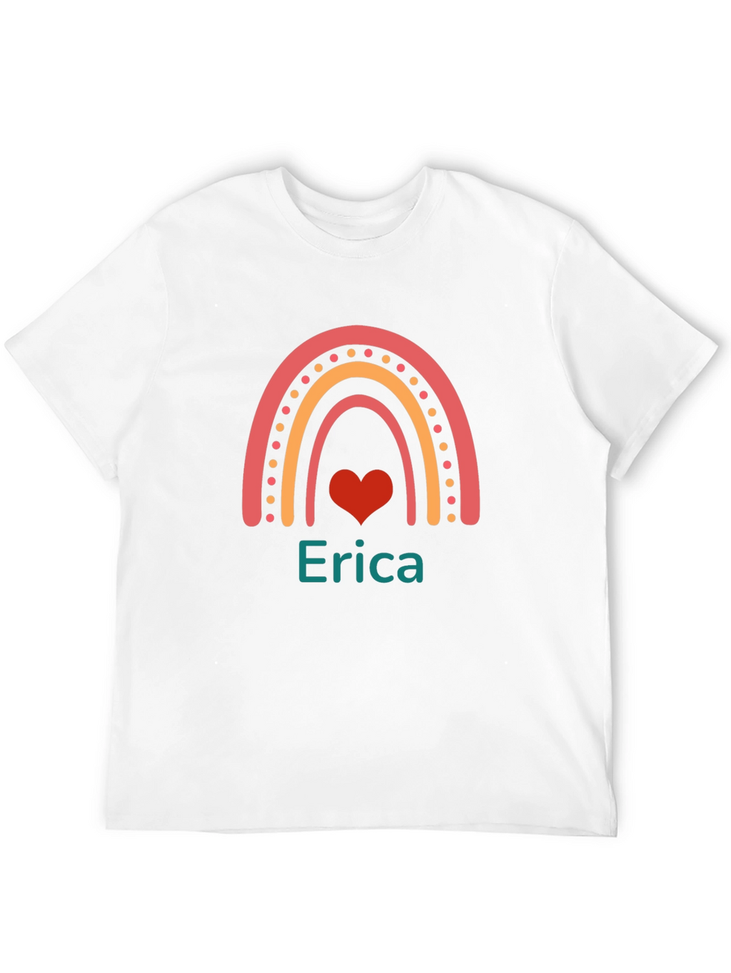 Erica Rainbow Heart Personalized T-Shirt