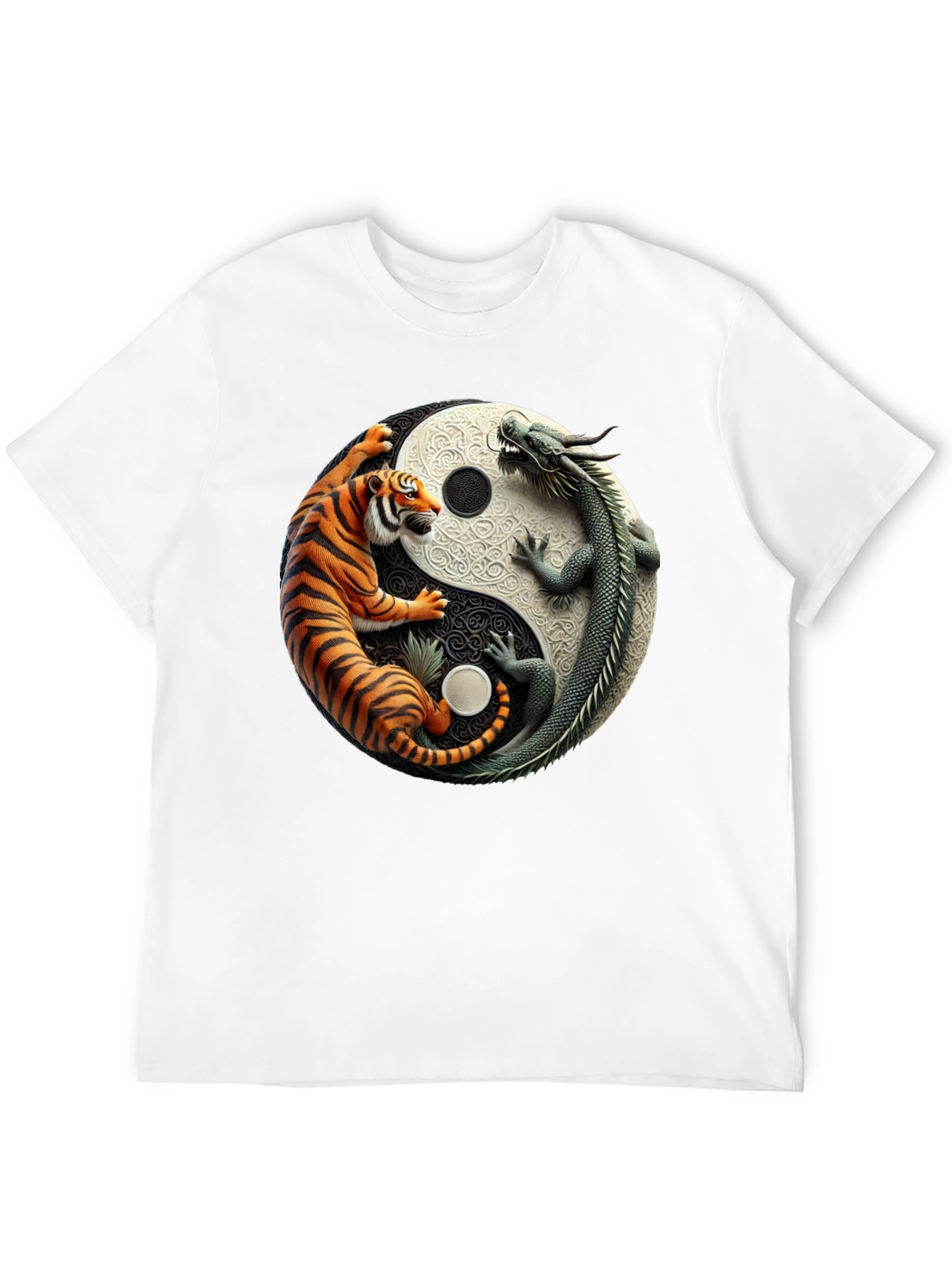 Yin Yang Dragon and Tiger Graphic Tee