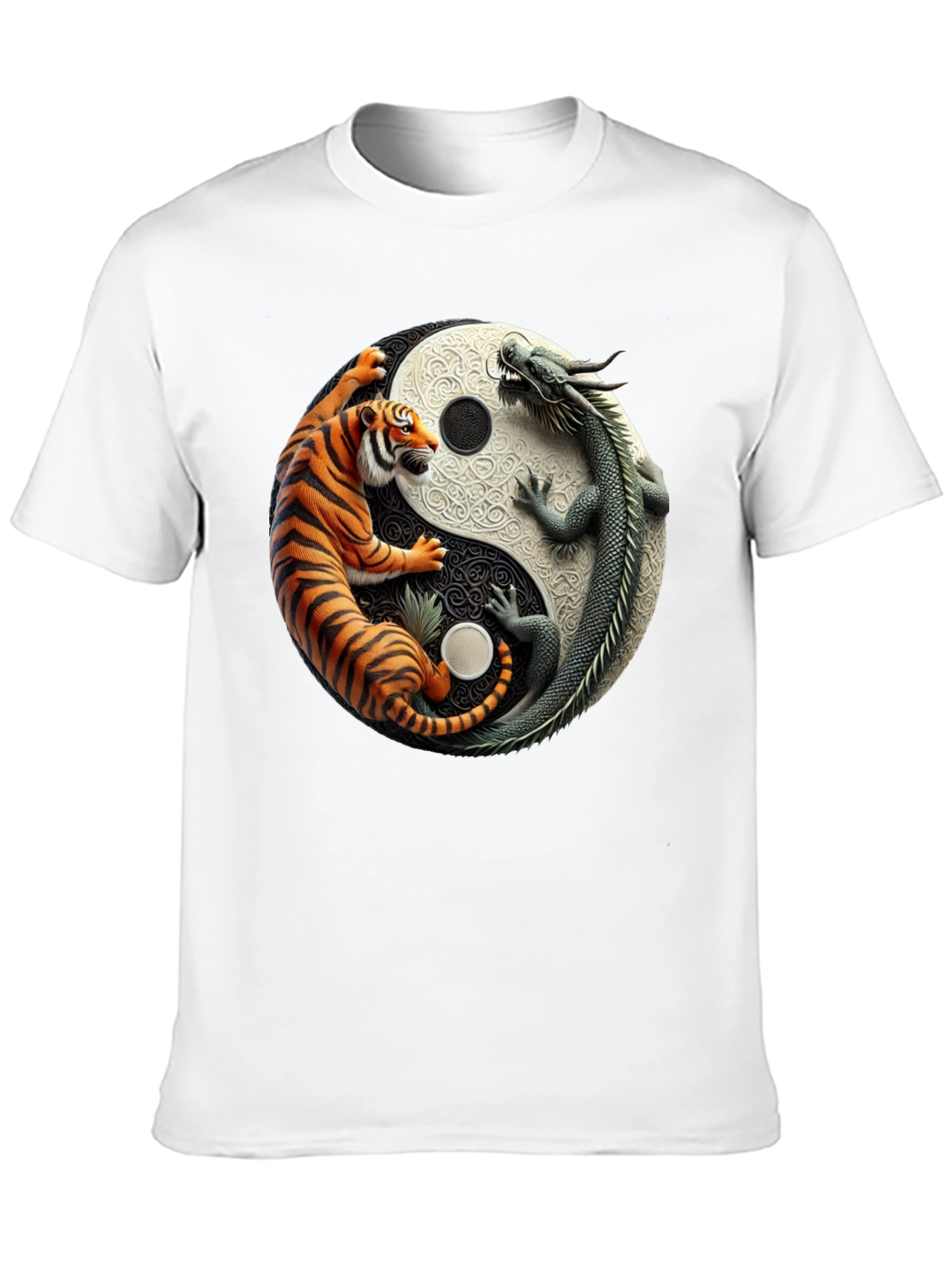Yin Yang Dragon and Tiger Graphic Tee